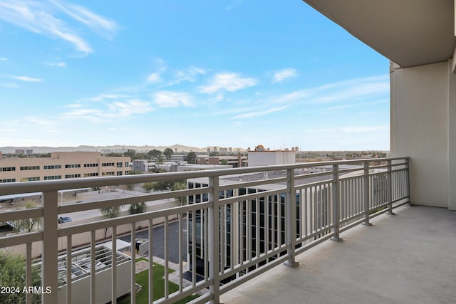 balcony with a mountain view