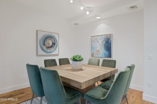 dining room featuring light hardwood / wood-style floors