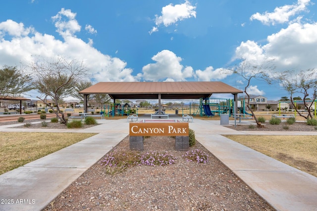 view of community featuring playground community