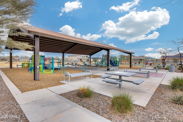 view of community featuring playground community