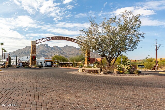 exterior space with a mountain view