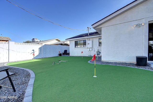 view of yard with fence