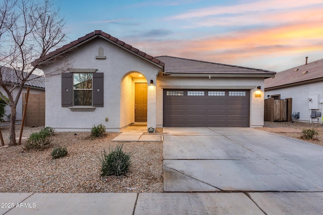 view of front of house featuring a garage