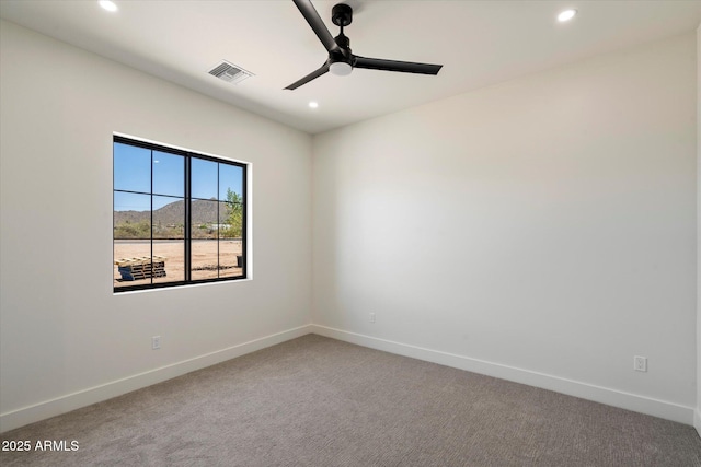 3323 N 81st St, Mesa, AZ 85207 - empty room featuring ceiling fan, recessed lighting, carpet, and baseboards