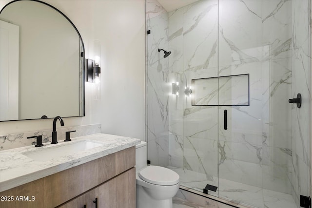 3323 N 81st St, Mesa, AZ 85207 - full bath featuring toilet, vanity, and a marble finish shower