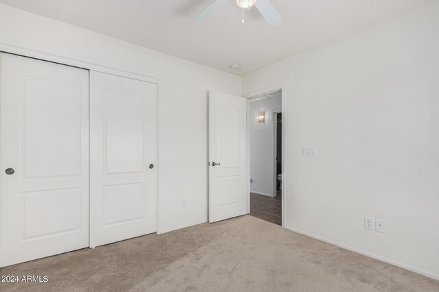 2268 S 162nd Ln, Goodyear, AZ 85338 - unfurnished bedroom with a ceiling fan, a closet, and carpet