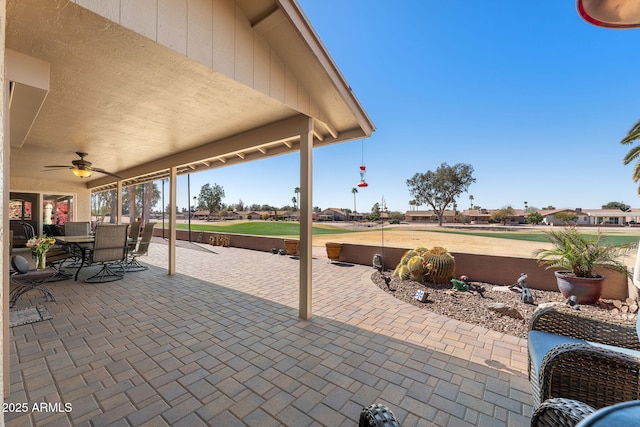 view of patio / terrace with ceiling fan