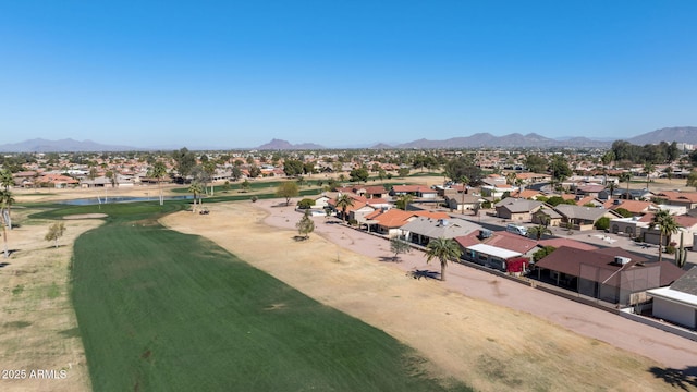 birds eye view of property featuring a residential view and a mountain view