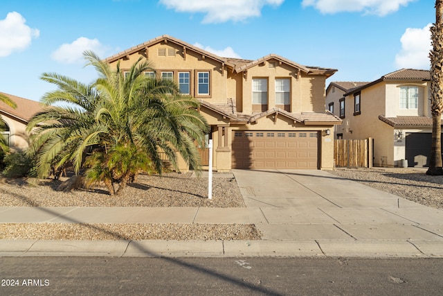 view of front of property featuring a garage