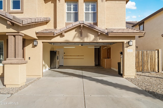 entrance to property with a garage