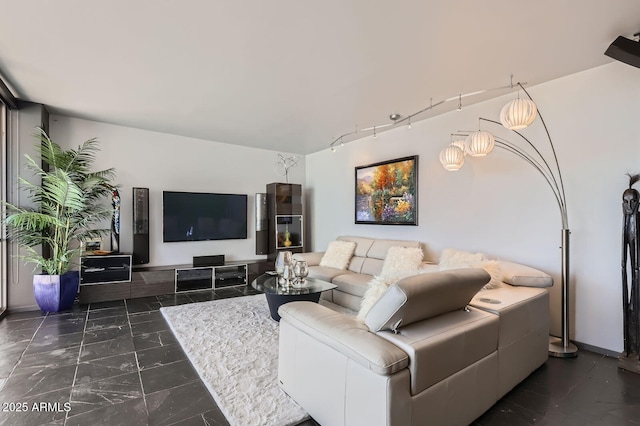 207 W Clarendon Ave Unit G18, Phoenix, AZ 85013 - living area featuring dark marble finish floors and track lighting