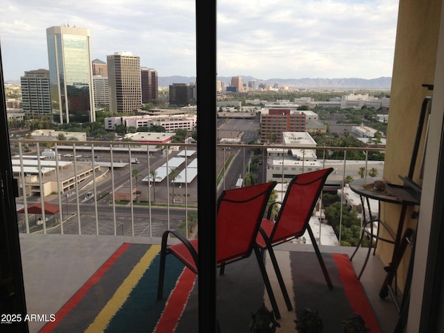 balcony with a city view