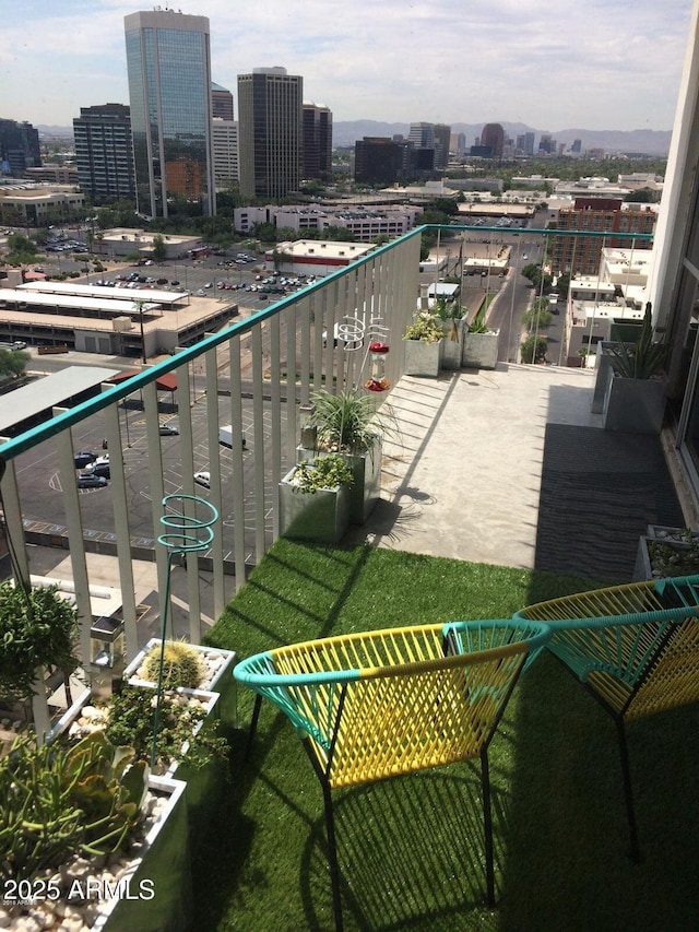 balcony with a view of city