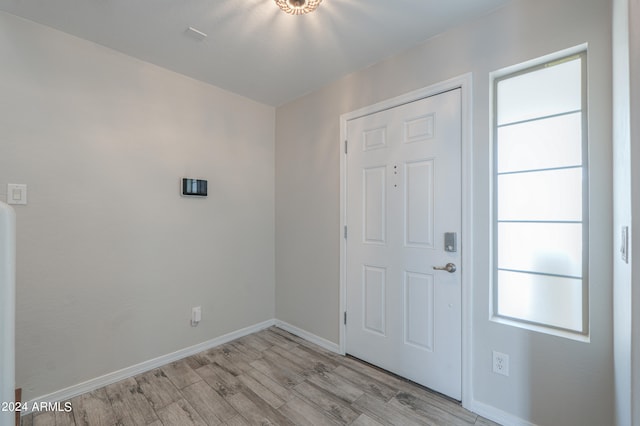 entrance foyer featuring light wood-type flooring