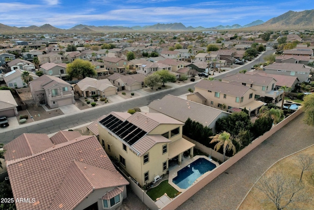 bird's eye view featuring a mountain view