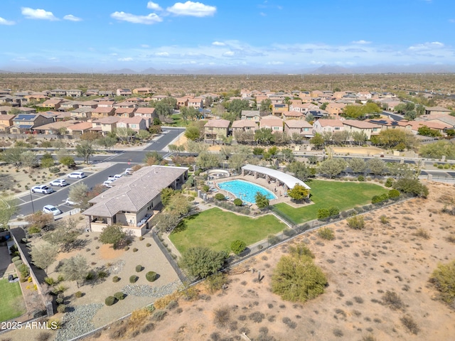 drone / aerial view with a residential view