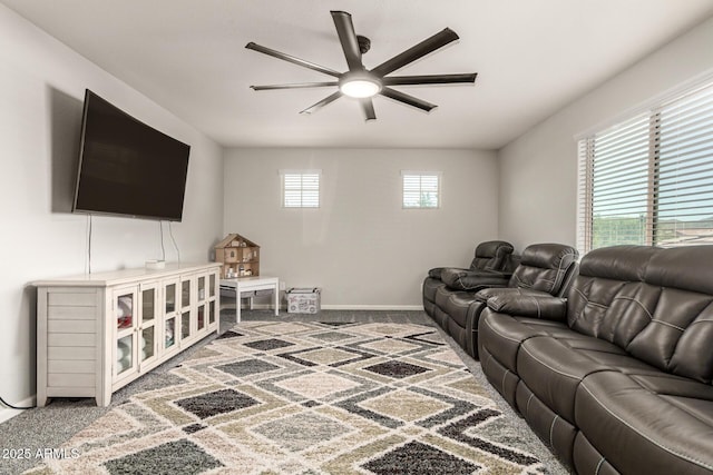 7858 W Fetlock Trl, Peoria, AZ 85383 - living area featuring carpet flooring and ceiling fan