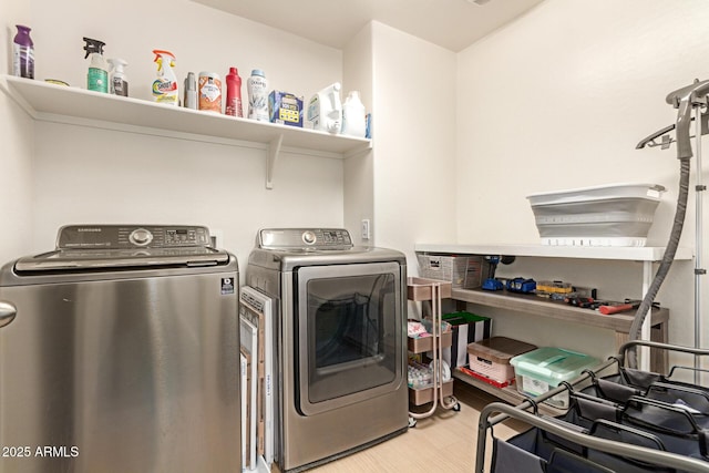 7858 W Fetlock Trl, Peoria, AZ 85383 - laundry room featuring separate washer and dryer and wood finished floors