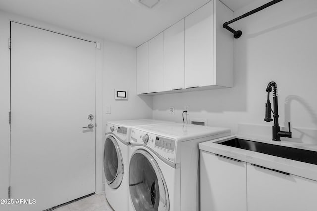 10360 N 98th St, Scottsdale, AZ 85258 - laundry room with a sink, washing machine and dryer, and cabinet space