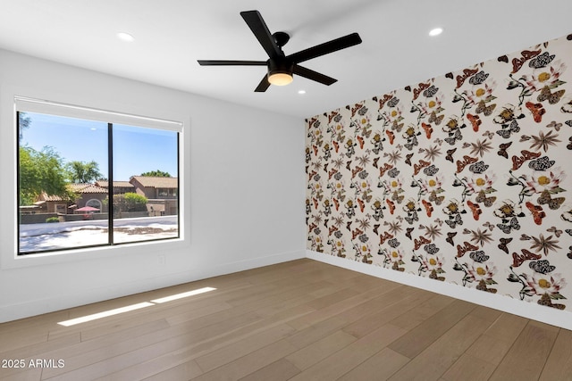 10360 N 98th St, Scottsdale, AZ 85258 - unfurnished room featuring recessed lighting, wallpapered walls, and wood finished floors