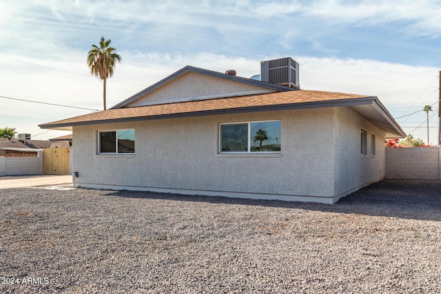 view of home's exterior featuring cooling unit