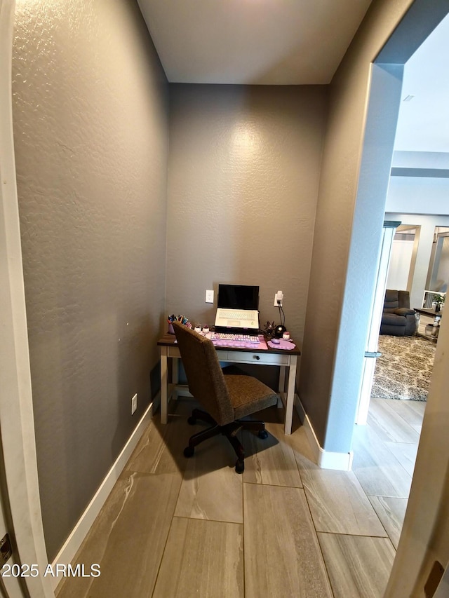 9187 W Parkside Ln, Peoria, AZ 85383 - office space with wood finished floors, baseboards, and a textured wall