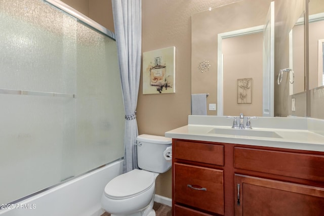20556 W Point Ridge Rd, Buckeye, AZ 85396 - bathroom with toilet, shower / bath combination with glass door, and vanity