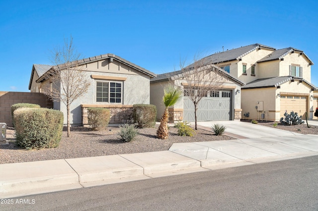 view of front of home with a garage