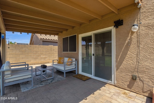 view of patio / terrace featuring an outdoor hangout area