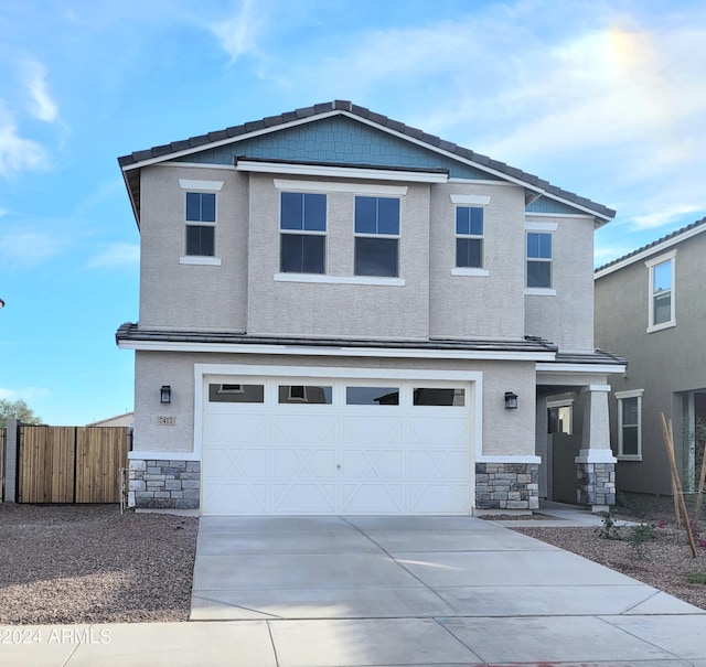 view of front facade with a garage