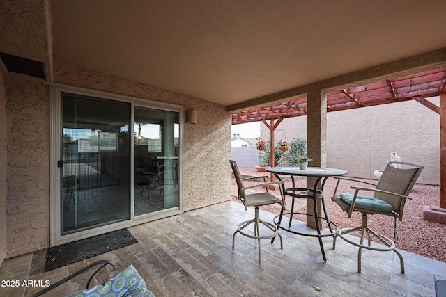 view of patio with a pergola