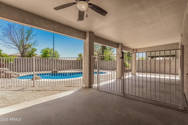 11511 E Renata Ave, Mesa, AZ 85212 - fenced backyard featuring a patio and a ceiling fan