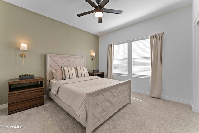 27510 N 30th Ln, Phoenix, AZ 85083 - bedroom with baseboards, light carpet, and ceiling fan