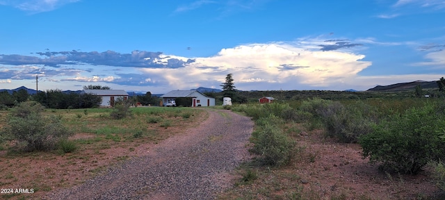 view of road featuring a mountain view