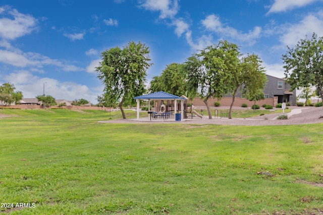 view of yard featuring a gazebo