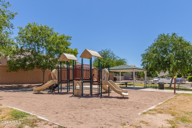 view of playground featuring a gazebo