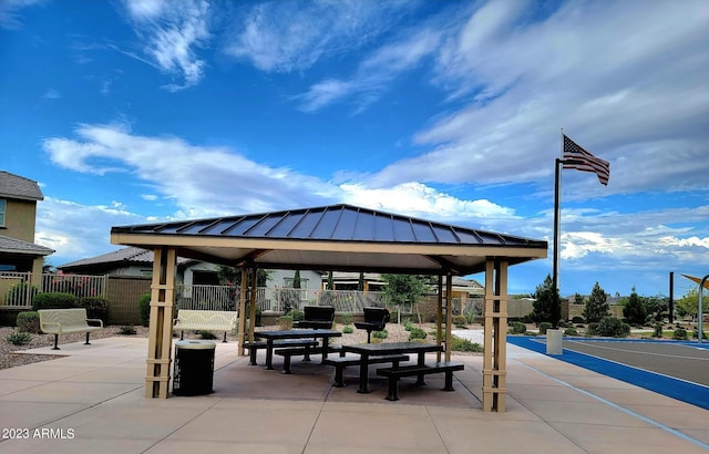 view of property's community with a gazebo