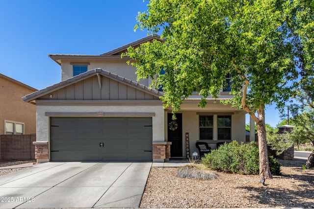 view of front of house featuring a garage