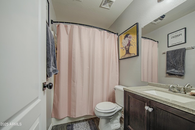 23993 N Desert Dr, Florence, AZ 85132 - bathroom featuring toilet, wood finished floors, and vanity
