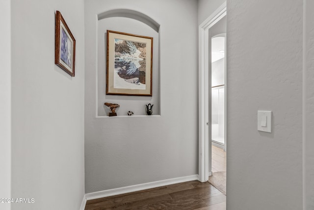 hall featuring dark hardwood / wood-style floors