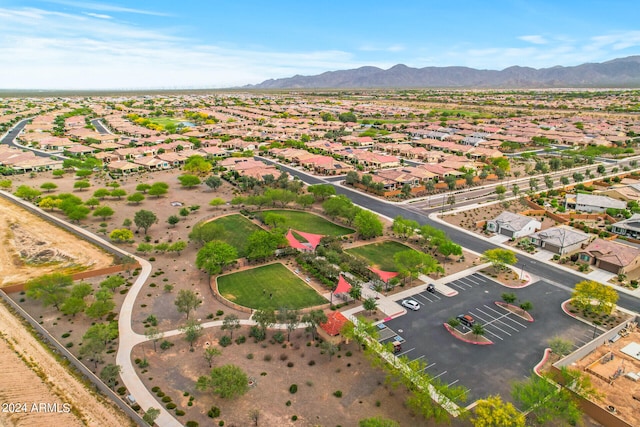 aerial view with a mountain view