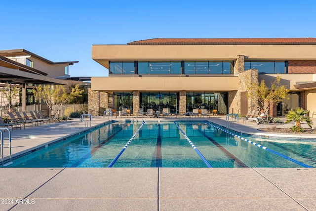 view of pool with a patio