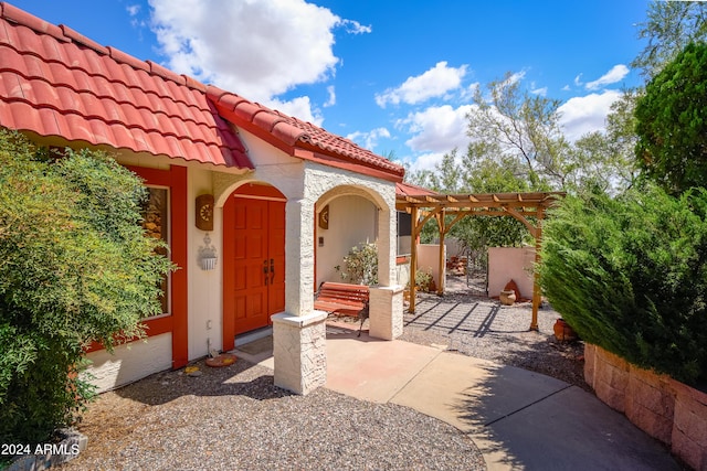 view of patio / terrace featuring a pergola