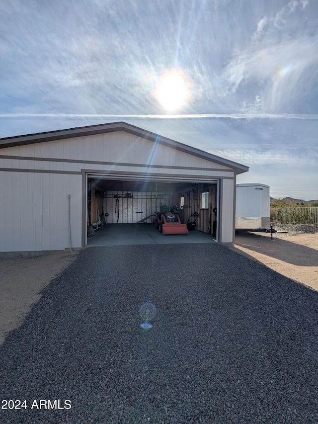 view of garage