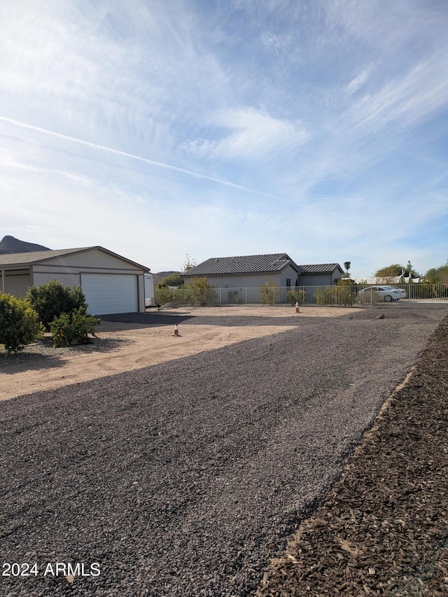 view of yard featuring a garage