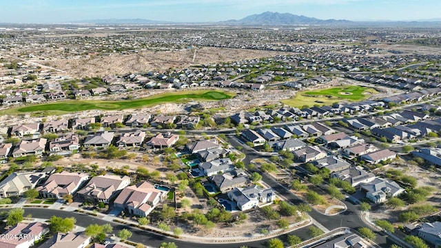 bird's eye view with a mountain view