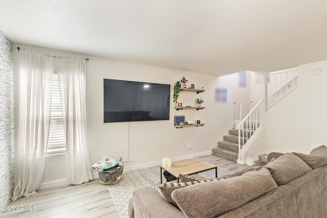 living room featuring hardwood / wood-style flooring