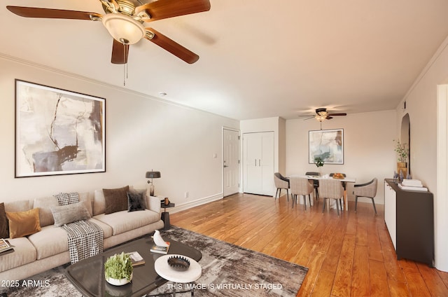 living room with wood-type flooring