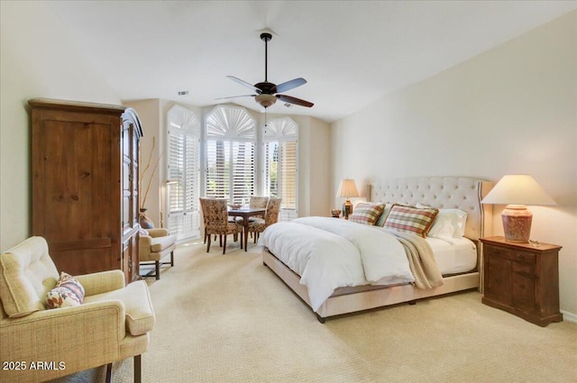 18738 E Buckskin Dr, Rio Verde, AZ 85263 - carpeted bedroom featuring lofted ceiling and ceiling fan