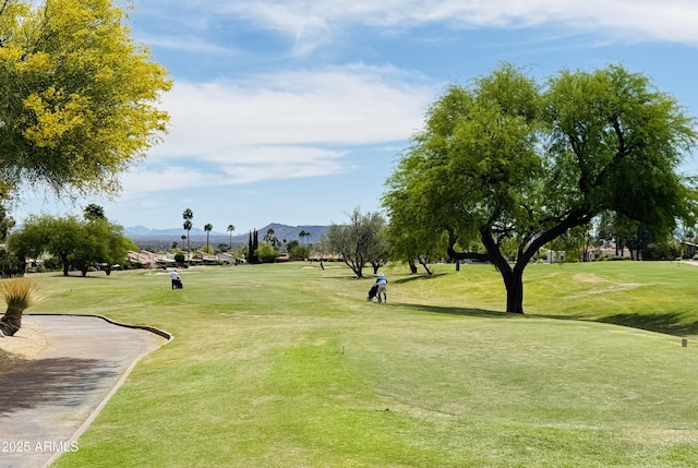 18738 E Buckskin Dr, Rio Verde, AZ 85263 - view of home's community featuring golf course view, a mountain view, and a yard